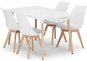 Jedálenský stôl ADRIA biely so štyrmi stoličkami MARK biele