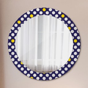 Okrúhle zrkadlo s potlačou Retro bodky fi 70 cm