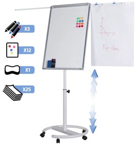 Jago Flipchart tabuľa s guľatou základňou - 60 x 90 cm