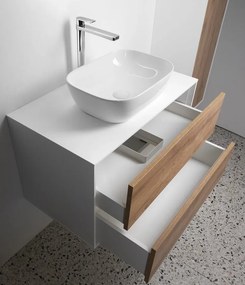 Aqualine Aqualine, ZANYA umývadlová skrinka 80x50x46cm, biela mat/dub emporio, ZA280