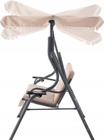 Garden Line ZÁHRADNÁ HOJDAČKA 170 x 110 x 153 CM TMAVOBÉŽOVÁ BEZ OPIERKY NA NOHY. S DRŽIAKMI NA POHÁRE