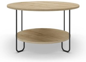 Okrúhly konferenčný stolík s doskou v dubovom dekore v prírodnej farbe ø 80 cm Tonka – Marckeric