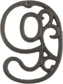 Domové číslo 9, hnedá liatina%