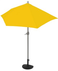 Slnečník polkruh Parla - polyester/hliník - 270cm žltá so stojanom