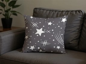 Súprava 2 ks dekoračných povlakov na vankúš z mikrovlákna NIGHT SKY 45x45 cm, sivá
