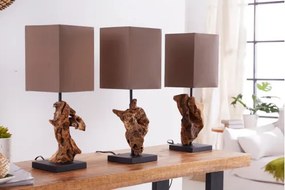 Stolová lampa 19479 Masív drevo - Hnedá  - Komfort-nábytok