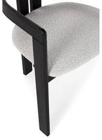 Biele/čierne čalúnené jedálenské kreslá v súprave s podrúčkami 2 ks Eiden – MOME
