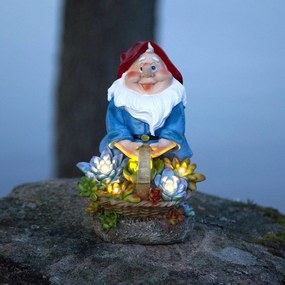 Solárna LED lampa Gnomy, Kvetinový košík