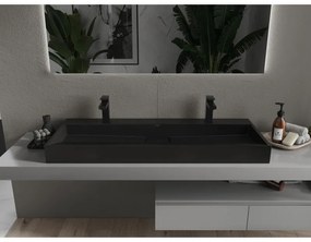 Mexen Ava, umývadlo na dosku z konglomerátu 2/O 120 x 46 cm, čierna matná, 23011272