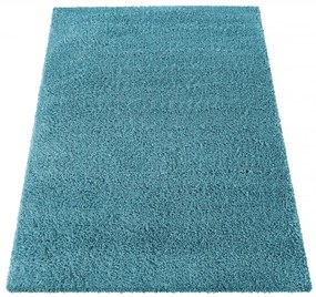 Moderný shaggy koberec v tyrkysovej farbe Šírka: 80 cm | Dĺžka: 150 cm