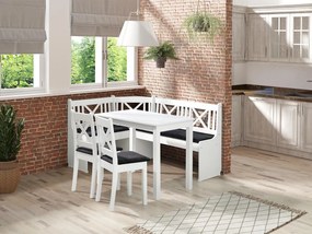 Kuchynský kút + stôl so stoličkami Sandonia 1 (biely) (amor velvet 4322). Vlastná spoľahlivá doprava až k Vám domov. 1054142