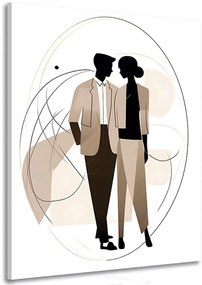 Obraz abstraktné tvary elegantný pár