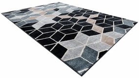 Koberec POLI 9139A Cube kocka 3D čierny / sivý