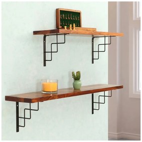 Polica na stenu s konzolou Sara 50 cm PALISANDER