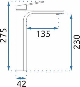 Rea Marco, vysoká umývadlová batéria h-275, zlatá matná, REA-B4895