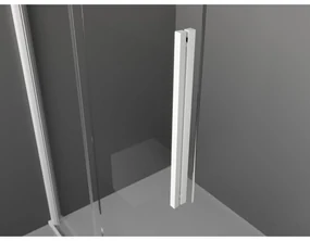 Mexen Velar L, posuvná sprchová zástena Walk-in 120 x 200 cm, 8mm sklo námraza, biela matná, 871-120-003-33-20
