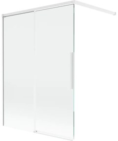 Mexen Rox, 2-krídlová posuvná vaňová zástena 120 x 150 cm, 8mm číre sklo, biely profil, 8C9-120-003-20-00