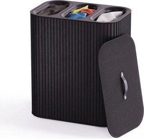 Čierny bambusový kôš na bielizeň 3x30 l Tota Trio Luxe – Joseph Joseph