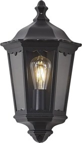 Klasické vonkajšie nástenné svietidlo čierne IP44 - Havana Half