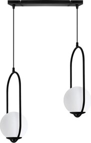 Závesné svietidlo Florence, 2x biele sklenené tienidlo, b, UI