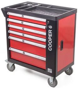 Dielenský vozík G21 Cooper 6, čierno-červený 6350402