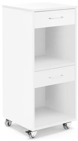 Mobilný rečnícky pult s dvoma zásuvkami, 460x450x1045 mm, biela