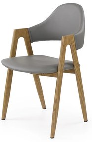 Jedálenská stolička K247 - sivá / dub medový