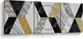 Obraz - Textúrovaný dekor (s hodinami) (90x30 cm)