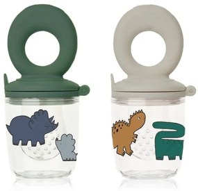 LIEWOOD Kŕmiaci cumlík Miranda Dinosaurs/Mist – set 2 ks