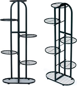 Kovový stojan na květiny OLYMP 6 polic černý