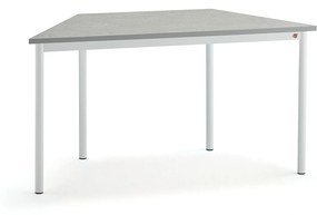 Stôl SONITUS TRAPETS, 1400x700x720 mm, linoleum - šedá, biela
