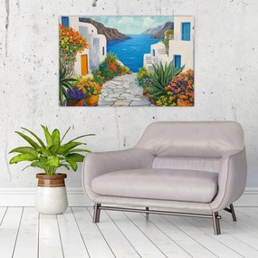 Obraz - Grécka ulička (90x60 cm)