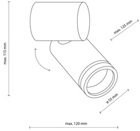 Nástenné bodové svietidlo JET SET 1xGU10/10W/230V čierna