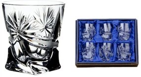 Onte Crystal Bohemia Crystal ručne brúsené poháre na destiláty Quadro Mašle 55 ml 6KS