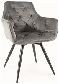 Sametové jídelní křeslo Mango šedé