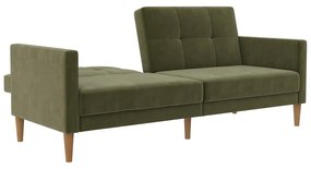 Zelená zamatová rozkladacia pohovka 207 cm Lilly – Støraa