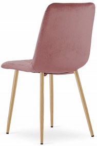 Ružová zamatová stolička LAVA