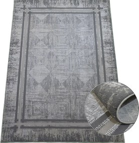 Koberec Allianz 6303 GREY – sivý obdĺžnikový koberec so vzorom Rozmer: 80x150 cm