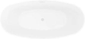 Mexen Olea, voľne stojaca vaňa, vzor, 170 × 80 cm, biela-čierna, biely prepad, 52821708075-20