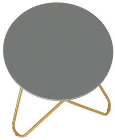 Tempo Kondela Príručný stolík, sivá/zlatý náter, RONDEL