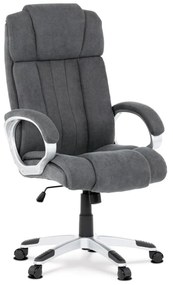Autronic -  Kancelárska stolička KA-L632 GREY2, plast v striebornej farbe, šedá látka