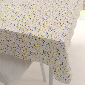 Biante Dekoračný obdĺžnikový obrus Leona LN-045 Žltosivé čiarky na bielom 80x120 cm
