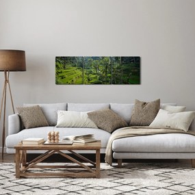 Obraz ryžových terás Tegalalang, Bali (s hodinami) (90x30 cm)