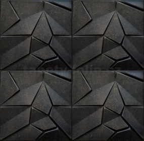 3D panel 0071, cena za kus, rozmer 50 cm x 50 cm, MERKUR beton čierno-zlatý, IMPOL TRADE