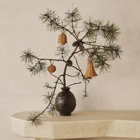 Ferm Living Vianočné ozdoby z ratanu Bell Baubles – set 3 ks