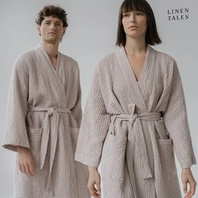 Béžový župan veľkosť XXL Honeycomb - Linen Tales