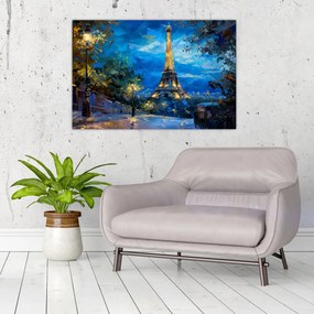 Obraz - Olejomaľba Eiffelovej veže (90x60 cm)