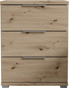 Nočný stolík s 3 zásuvkami Smilla, výška 61 cm, dub artisan