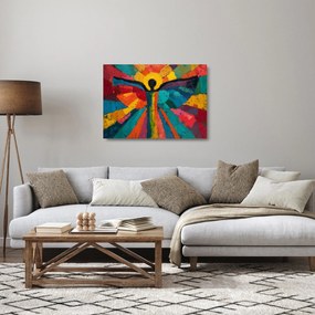 Sklenený obraz - Maľovaný anjel (70x50 cm)