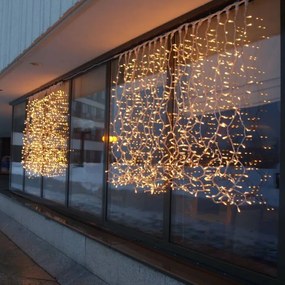 DECOLED Svetelný záves LED, FLASH, 1x1,5 m, teplá biela, 150 diód, IP67